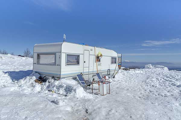 Caravan in the snow
